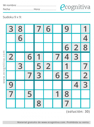 Presunción Fe ciega Huerta Sudoku para Imprimir Gratis. Estimulación Cognitiva para Mayores