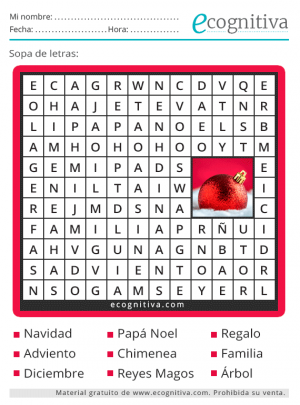 sopa de letras de navidad