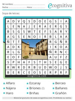pueblos de la rioja sopa de letras
