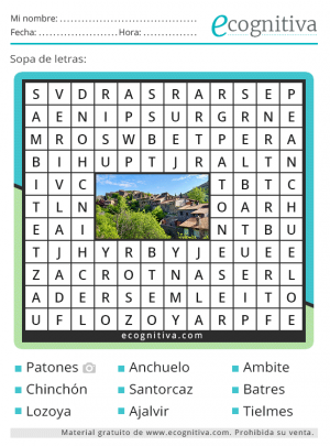 pueblos de madrid sopa de letras
