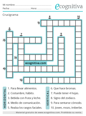 crucigramas para niños