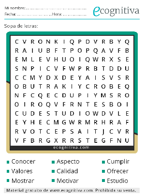 ecognitiva sopa de letras marzo 24