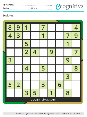 sudoku para imprimir marzo 24